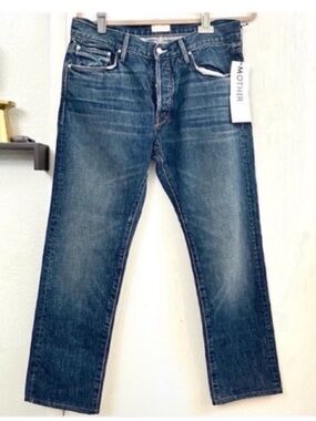 MOTHER The Neat "Make It a Double" Button-Fly Men’s Blue Straight Jeans Sz 32